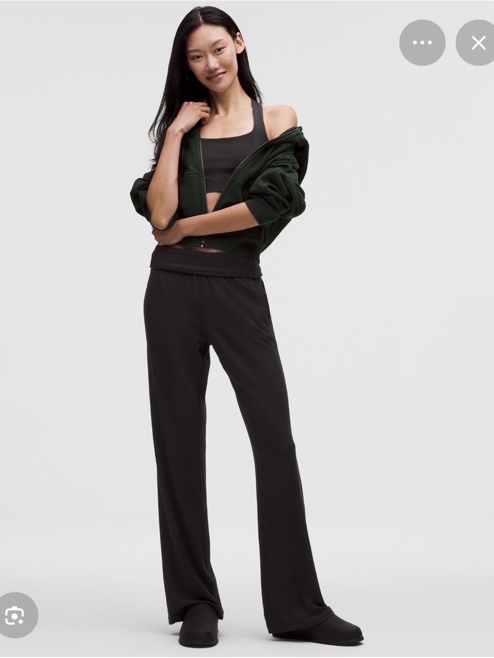BeCalm Mid-Rise Flared Pant - BLACK